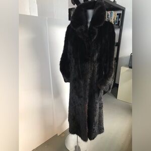 Emilio Gucci black/brown mink coat XL/14